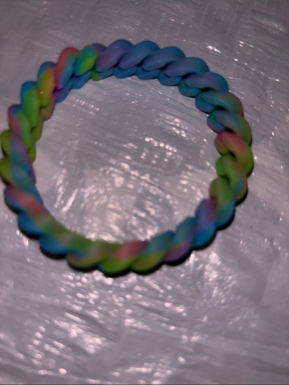 Twist Rainbow Silicone Hair Bracelet for Kids - Multicolor